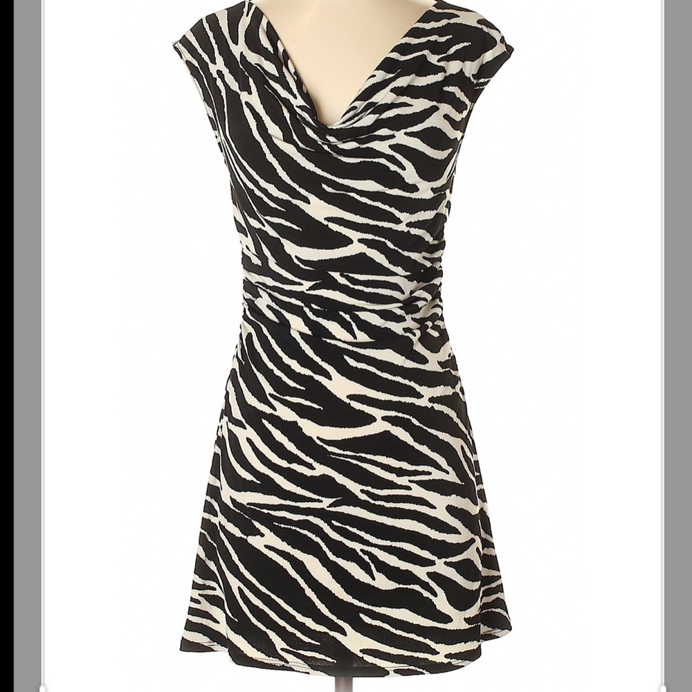 H&M zebra print knee length dress Size 4